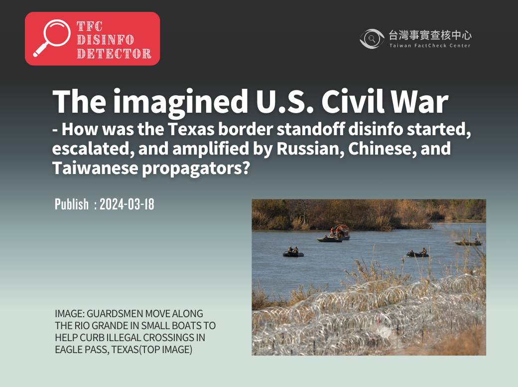 The imagined American Civil War — How was the disinformation about the Texas border standoff started, escalated, and amplified by Russian, Chinese, and Taiwanese propagators?